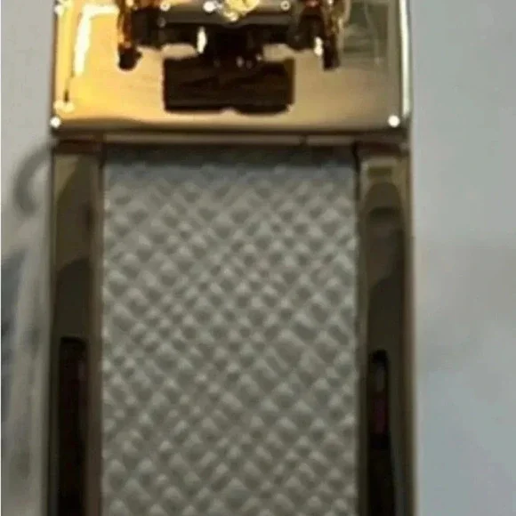 NOT FOR SALE Tory Burch Goldtone & White Slim Leather Inlay Cuff - Picture 4 of 4